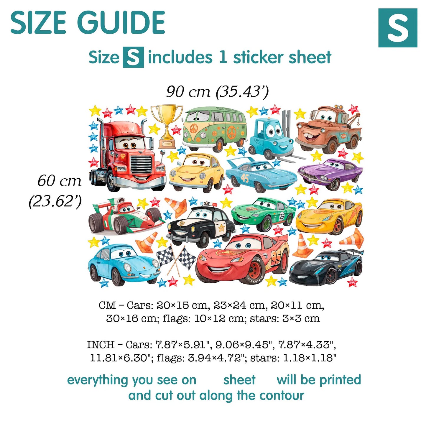 Cars Wall Decal 99.1