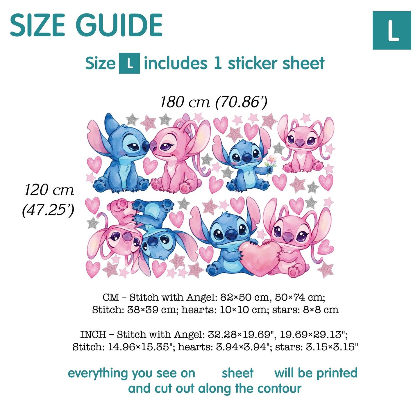 Stitch wall Decal 1.57