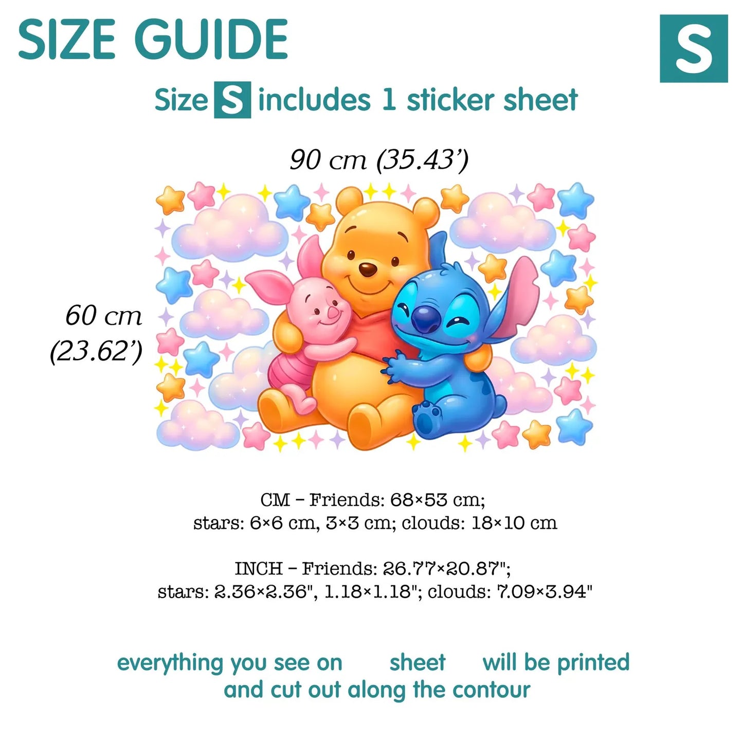 Winnie Pooh Stitch Wall Decal 1.2