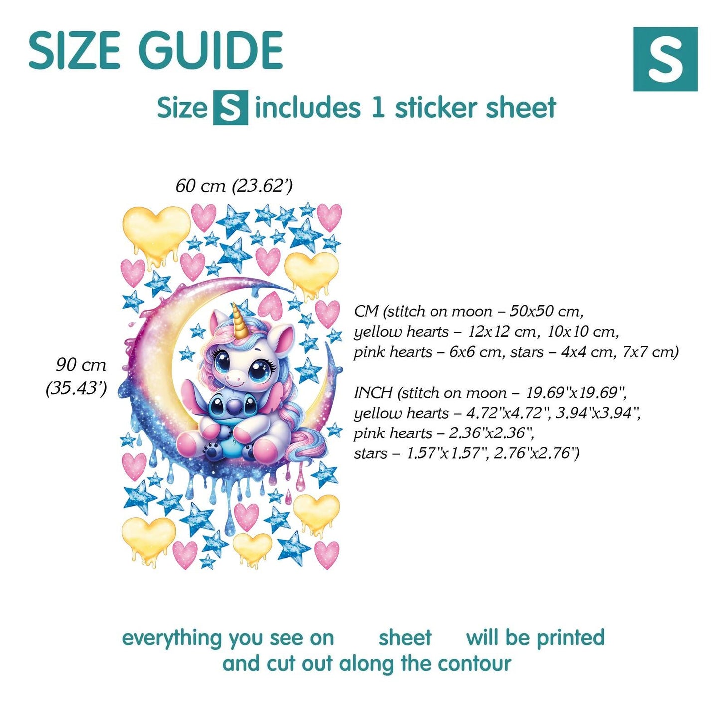 Stitch wall Decal 1.70