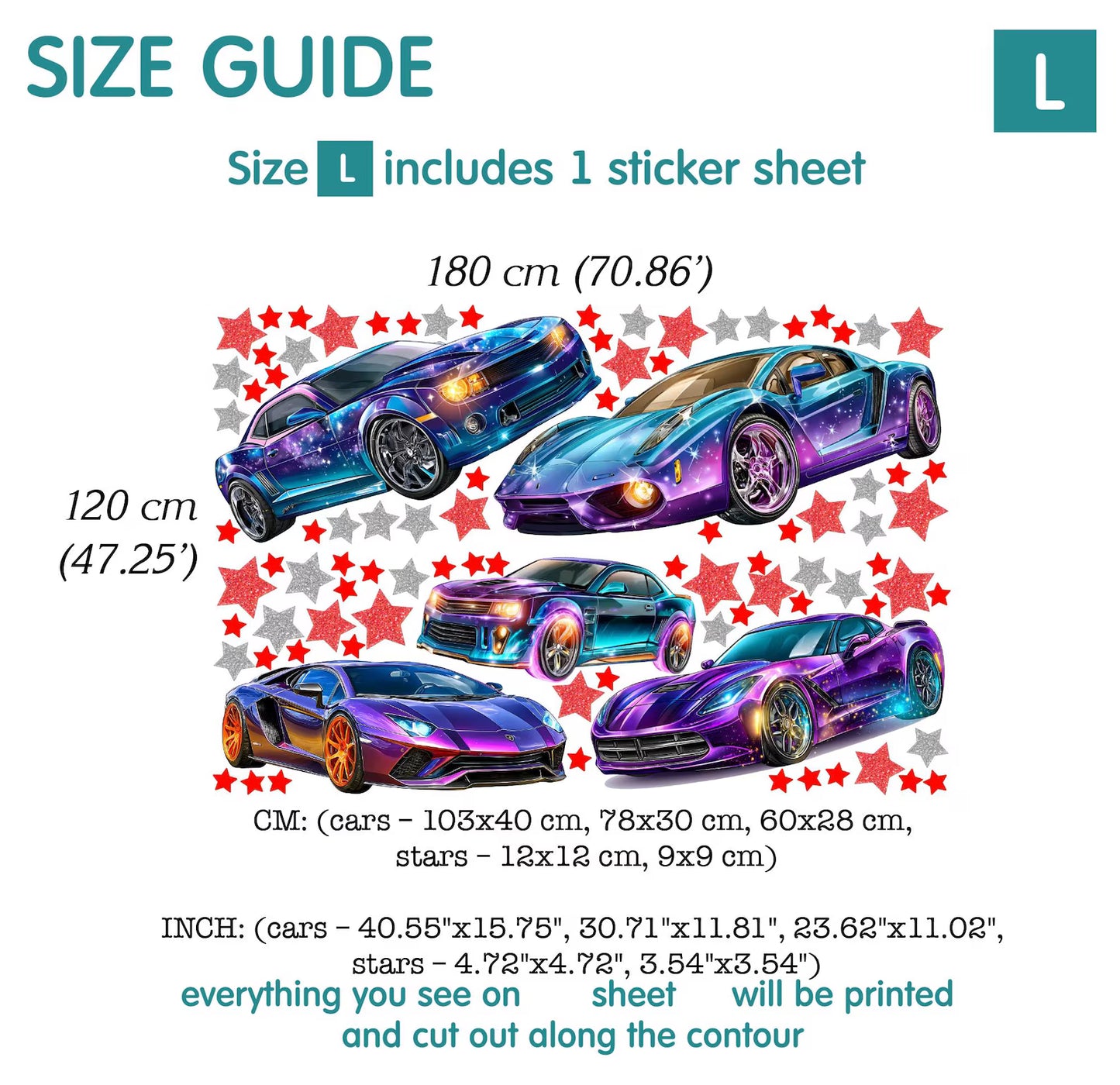Cars Wall Decal 99.8