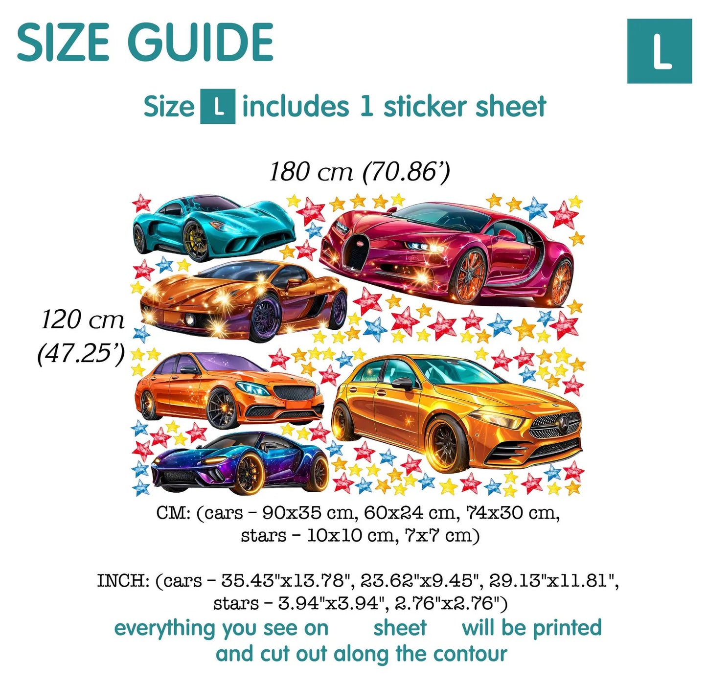 Cars Wall Decal 99.4