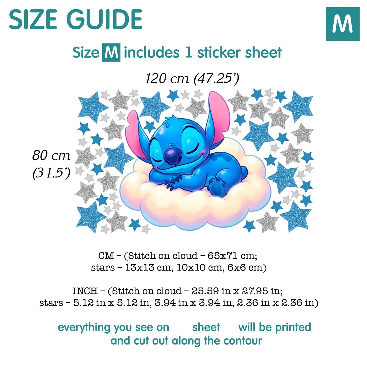 Stitch wall Decal 1.68