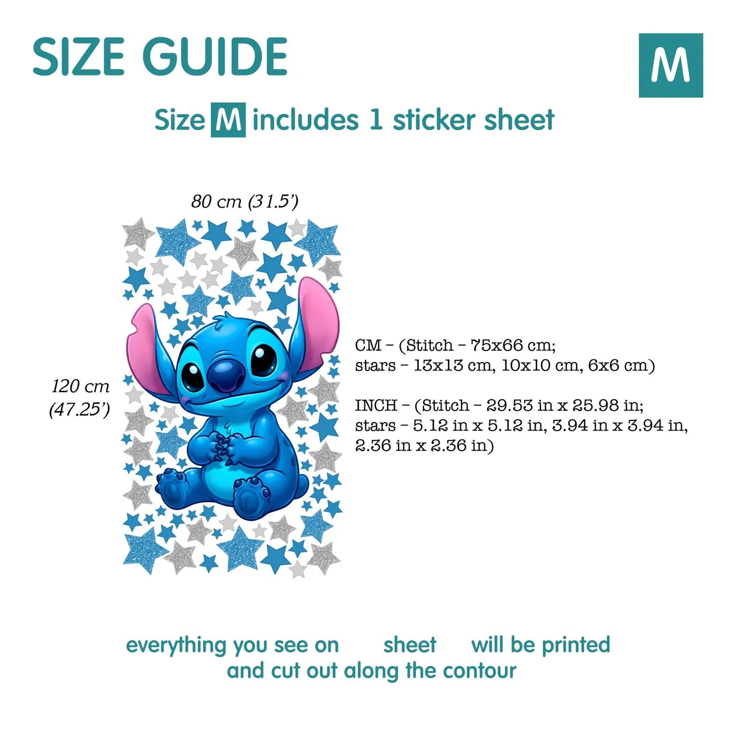 Stitch wall Decal 1.65