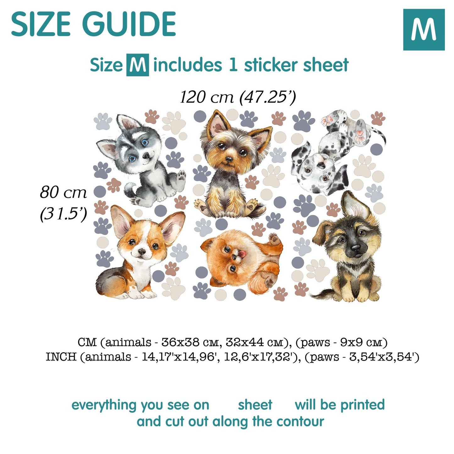Dogs Wall Decals 14.8