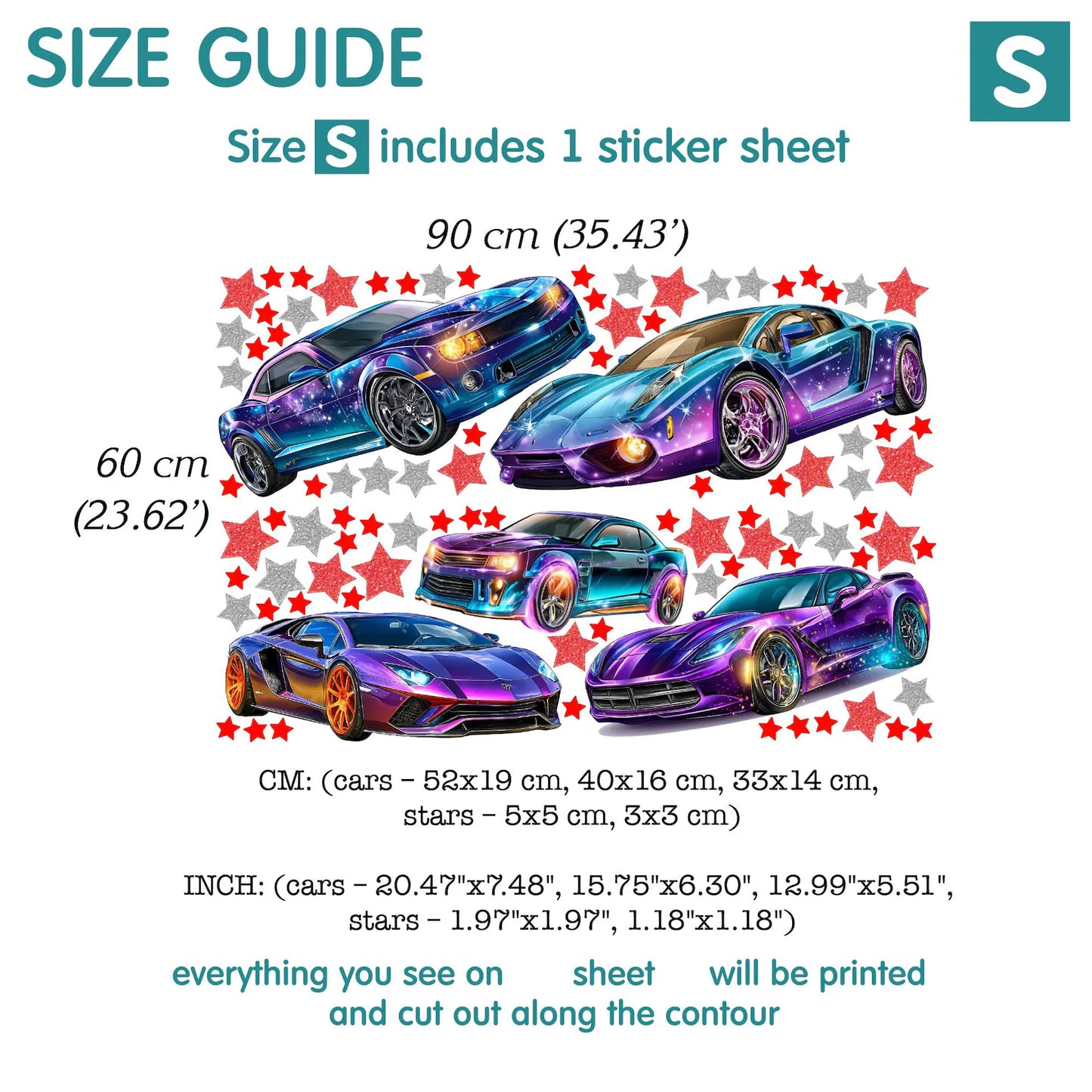 Cars Wall Decal 99.8