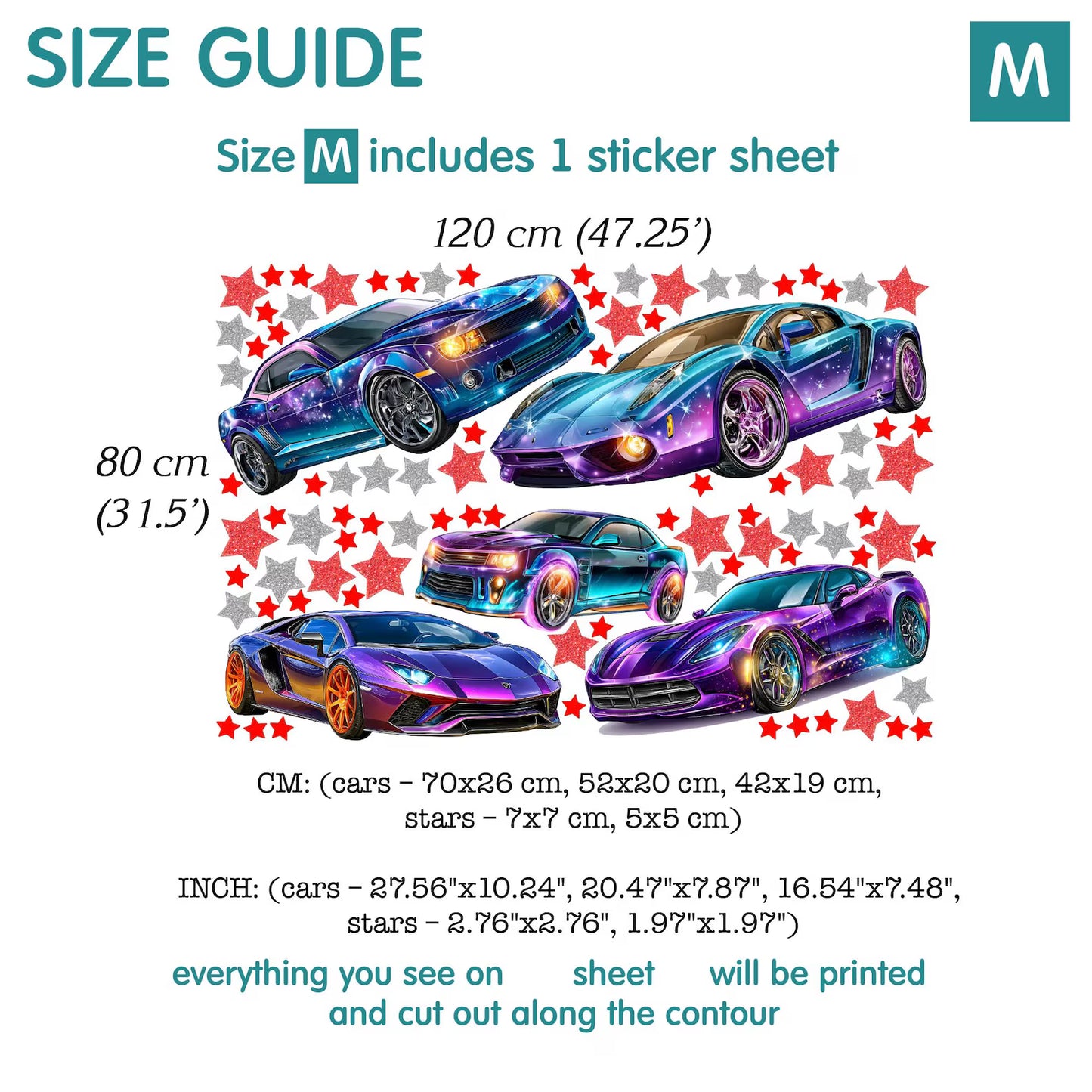 Cars Wall Decal 99.8