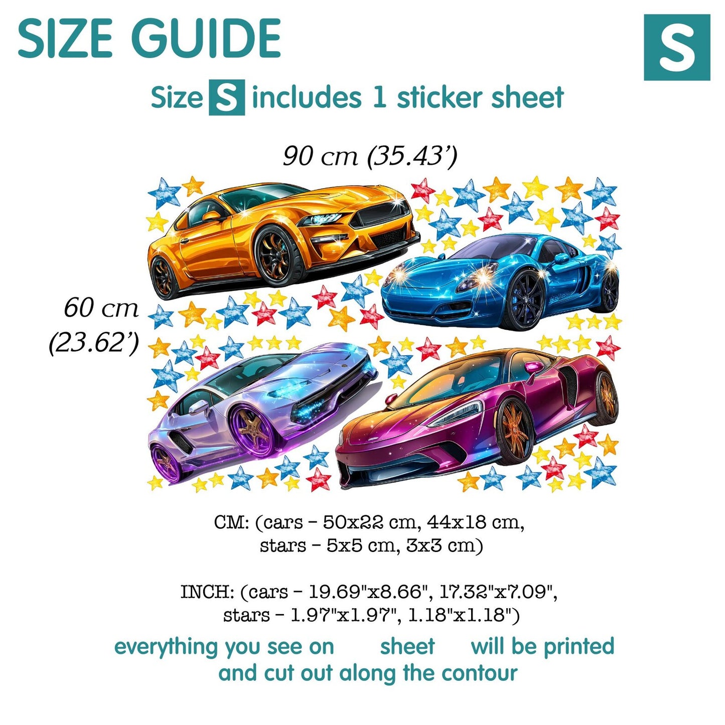 Cars Wall Decal 99.7