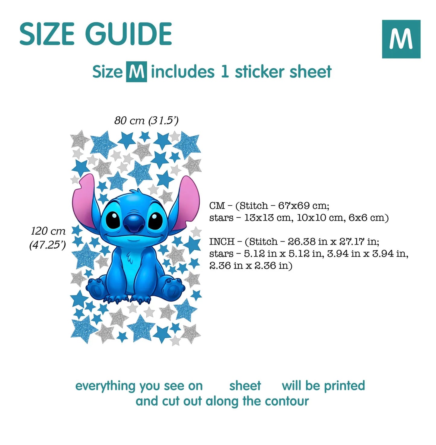 Stitch wall Decal 1.66