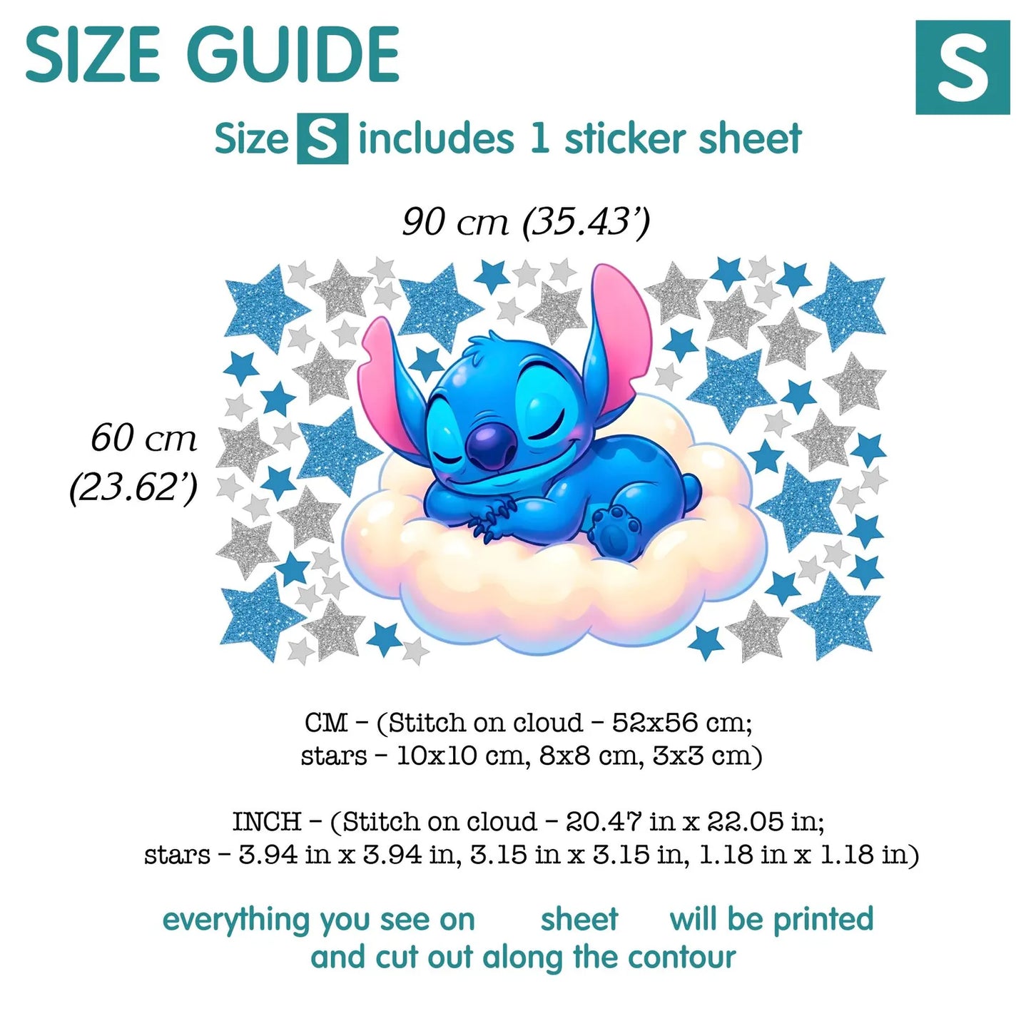 Stitch wall Decal 1.68