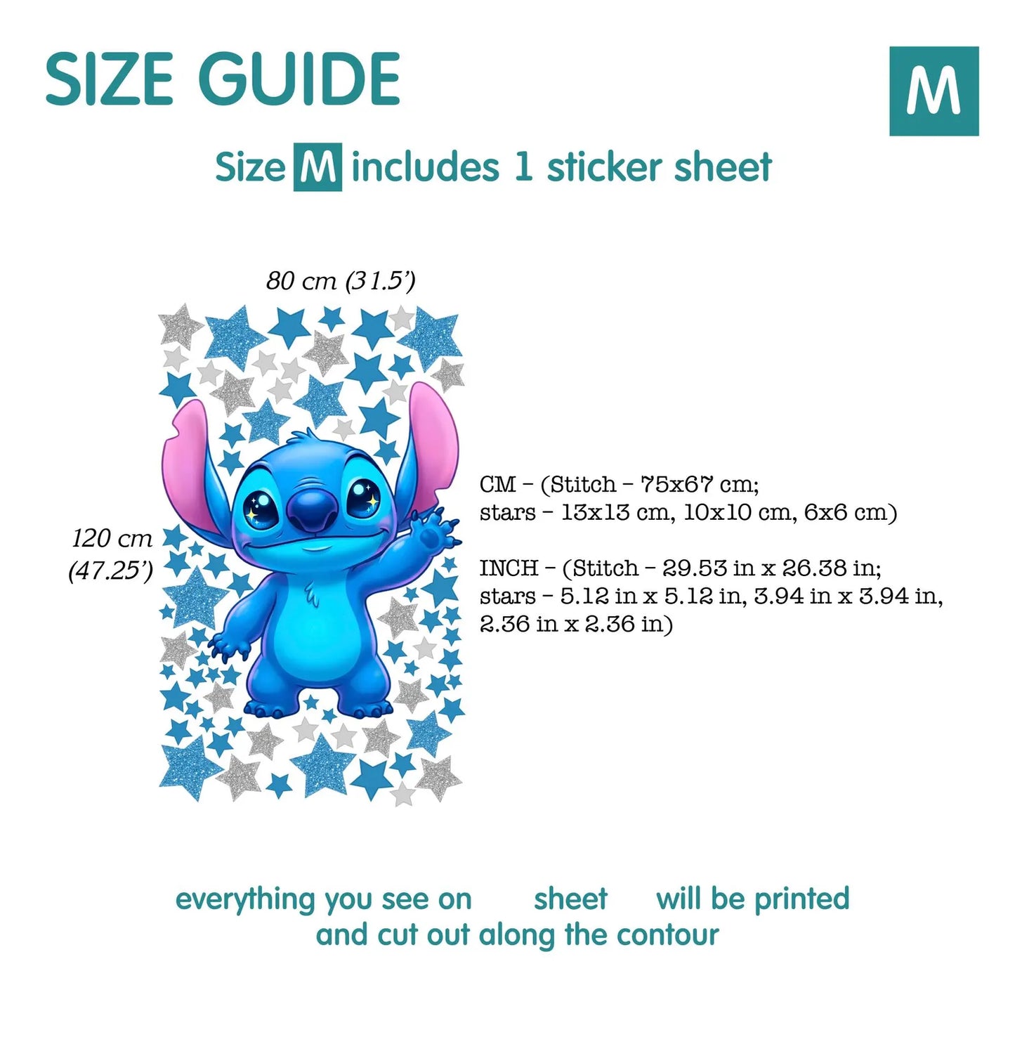 Stitch wall Decal 1.63