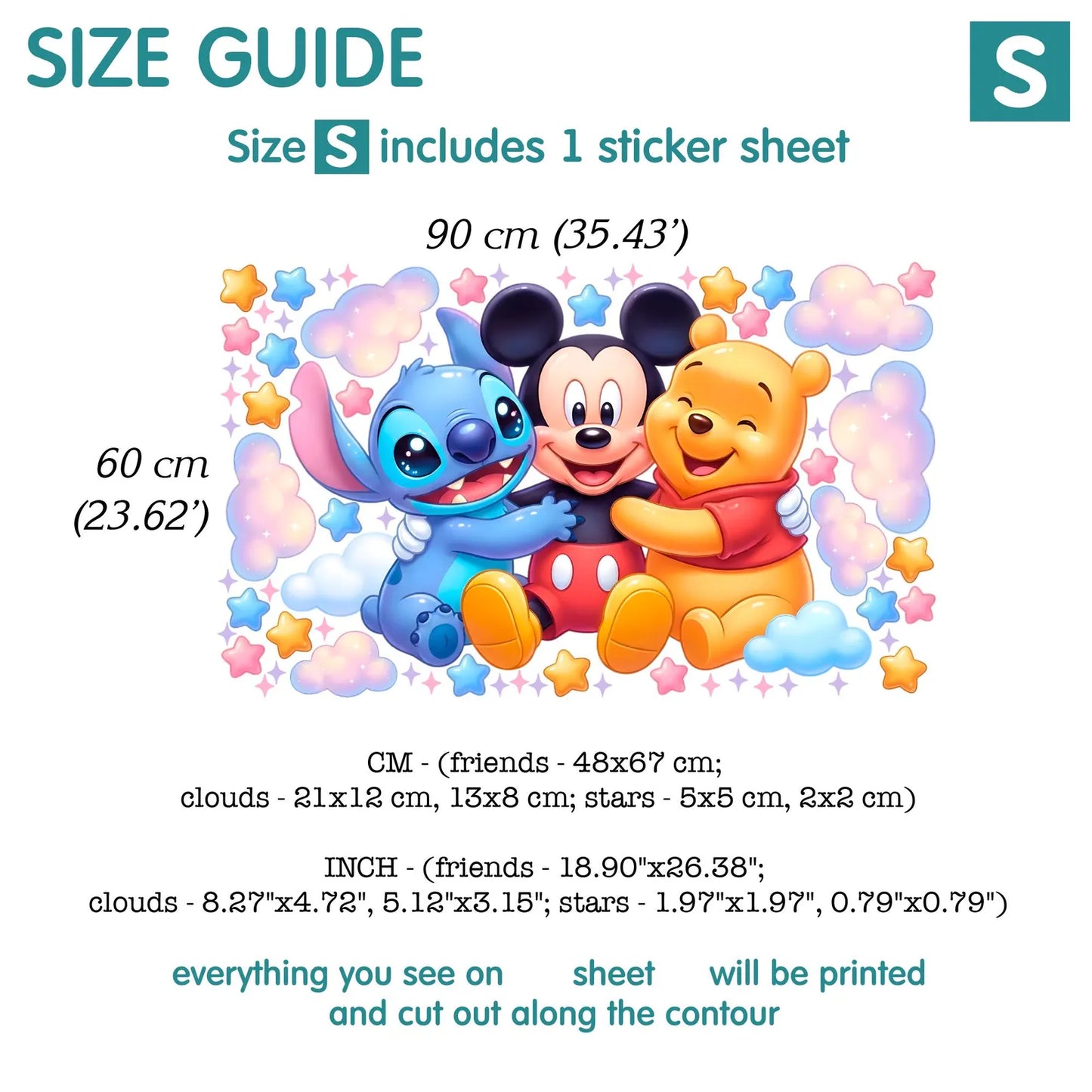 Winnie Pooh Stitch Wall Decal 1.3