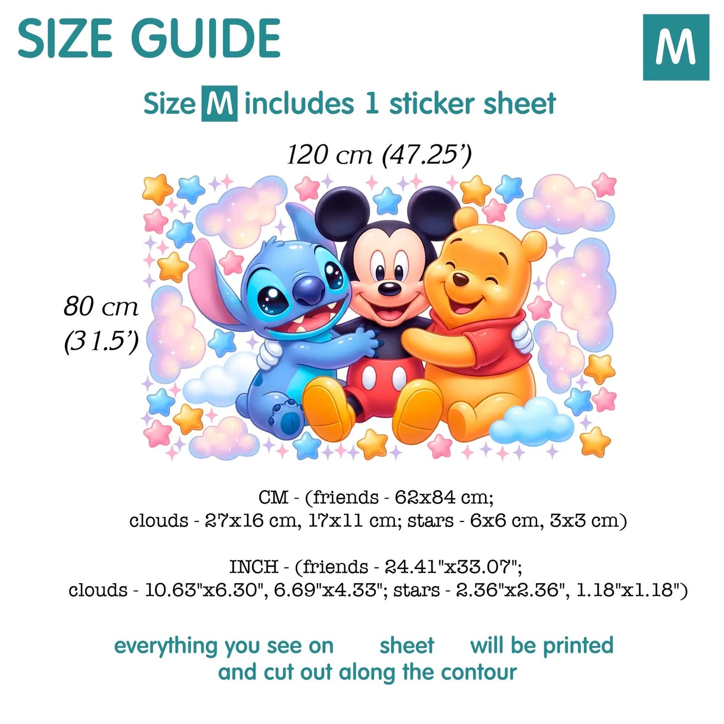 Winnie Pooh Stitch Wall Decal 1.3