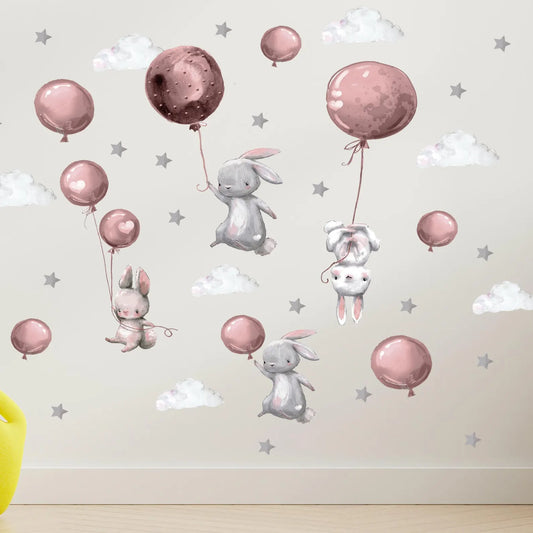 Bunnies Flying Wall Decals