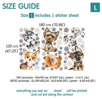 Dogs Wall Decals 14.8