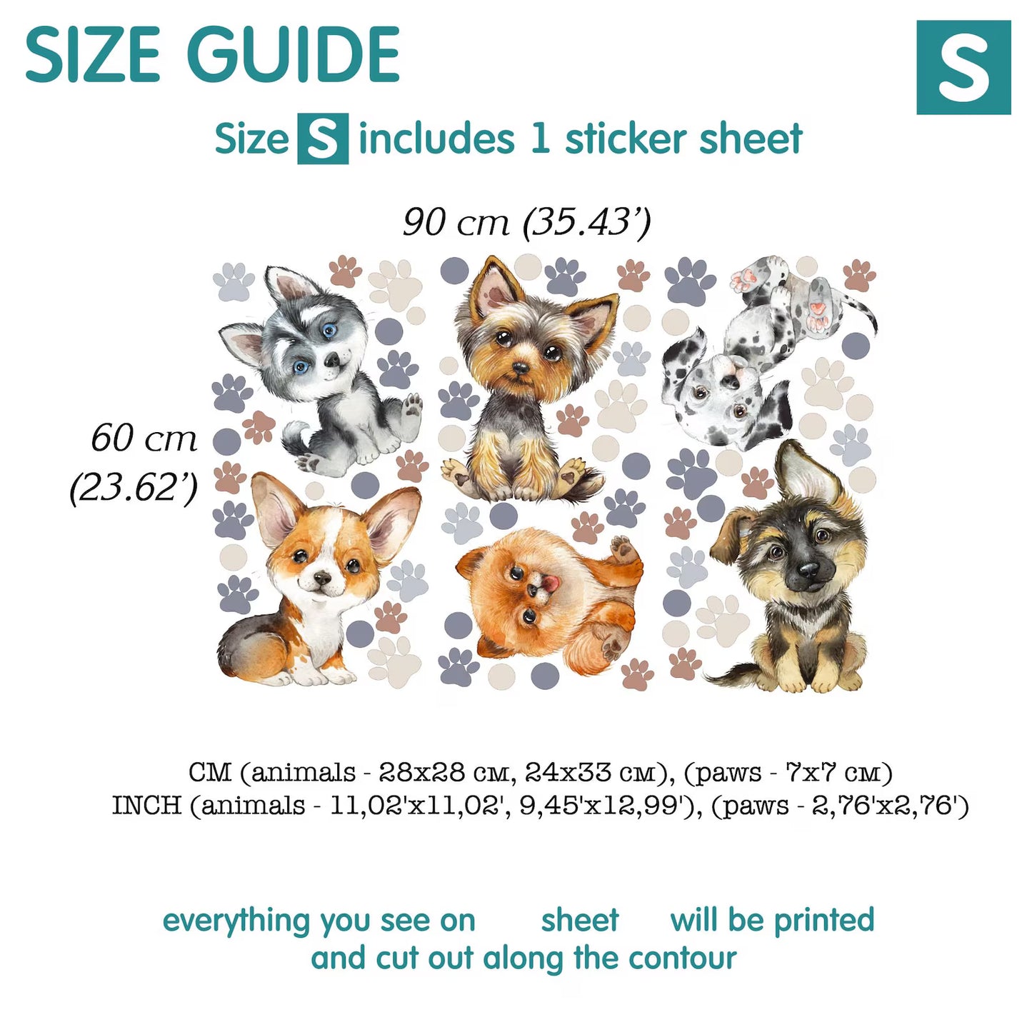 Dogs Wall Decals 14.8