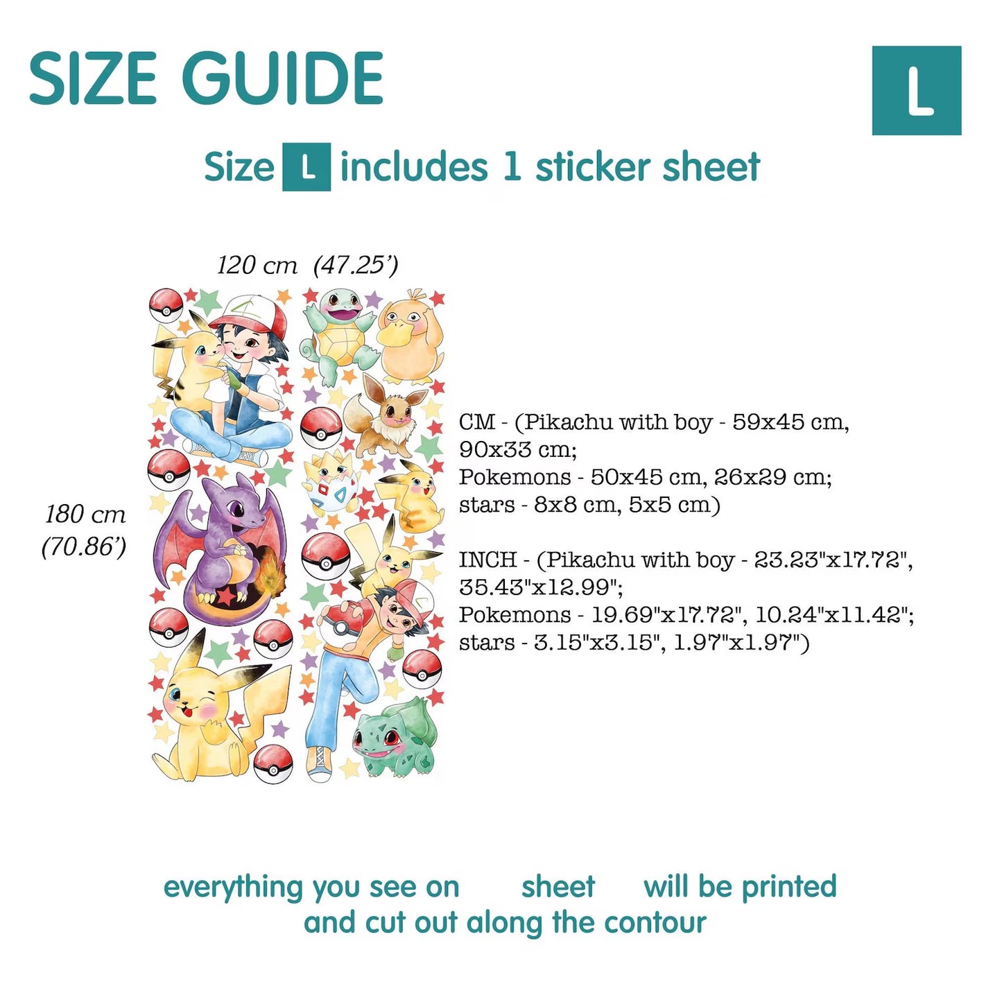 pikachu Wall Decal 11.77