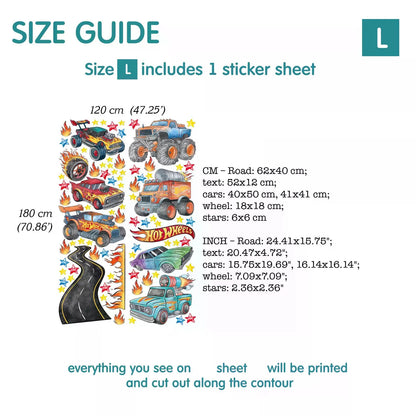 Monster Trucks Cars Wall Decal 16.11