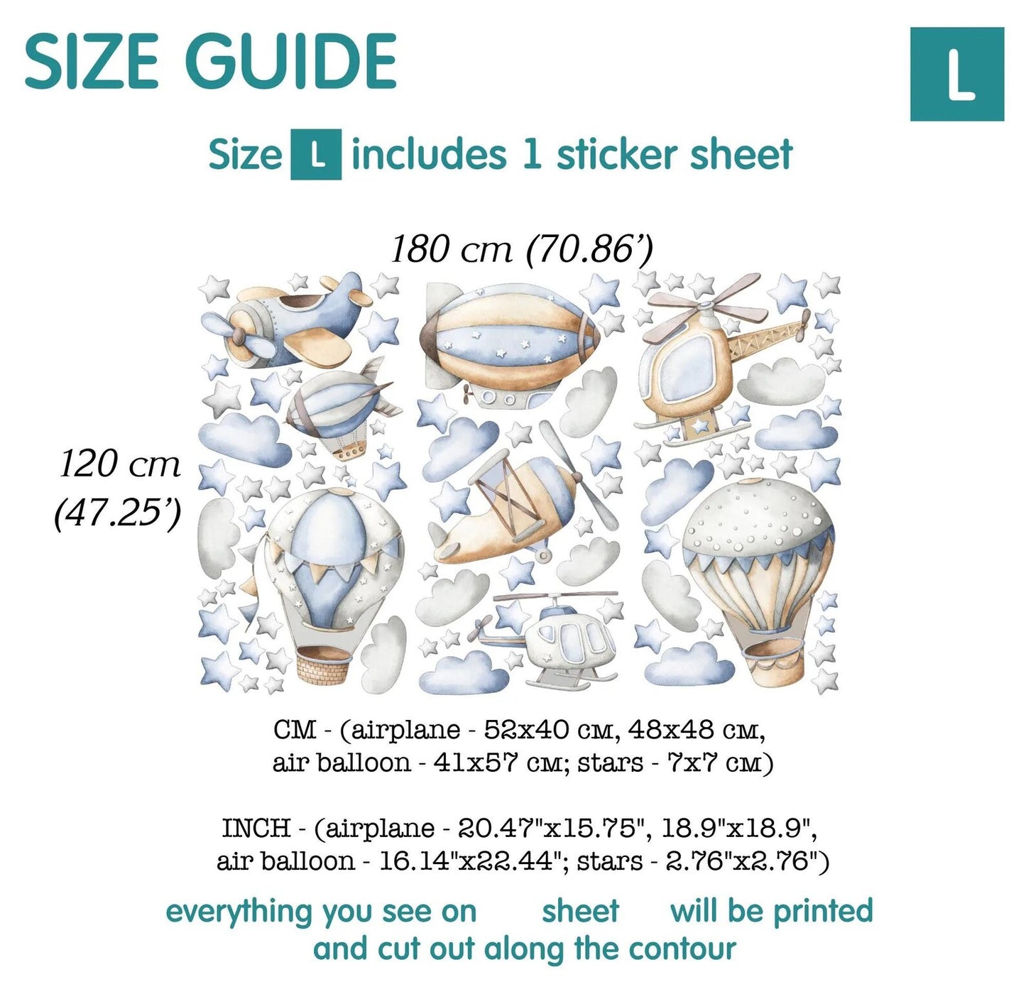 Hot Air Balloons Wall Decals 2.11