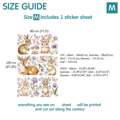 Floral Bunny Wall Decals 5.11