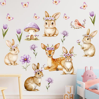 Floral Bunny Wall Decals 5.11