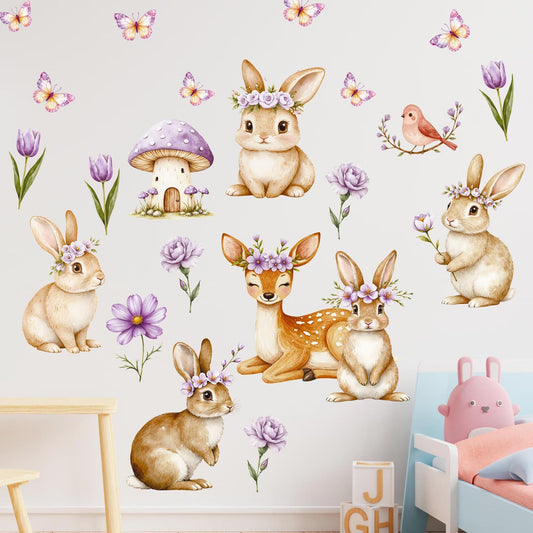 Floral Bunny Wall Decals 5.11