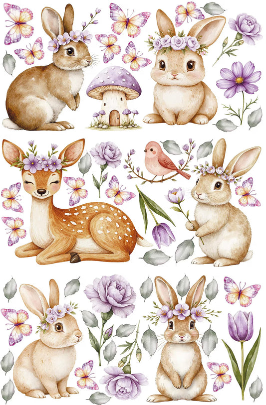 Floral Bunny Wall Decals 5.11