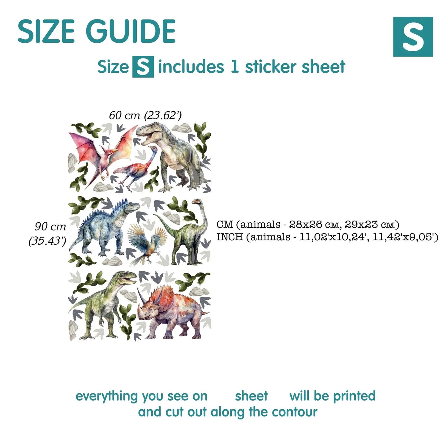 Dino Wall Decals 9.0