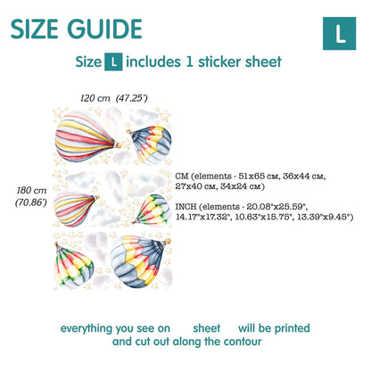 Hot Air Balloon Wall Decals 2.12
