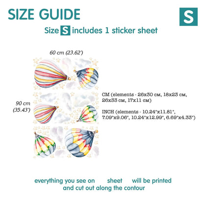 Hot Air Balloon Wall Decals 2.12
