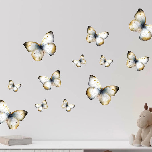 White Butterfly Wall Decals