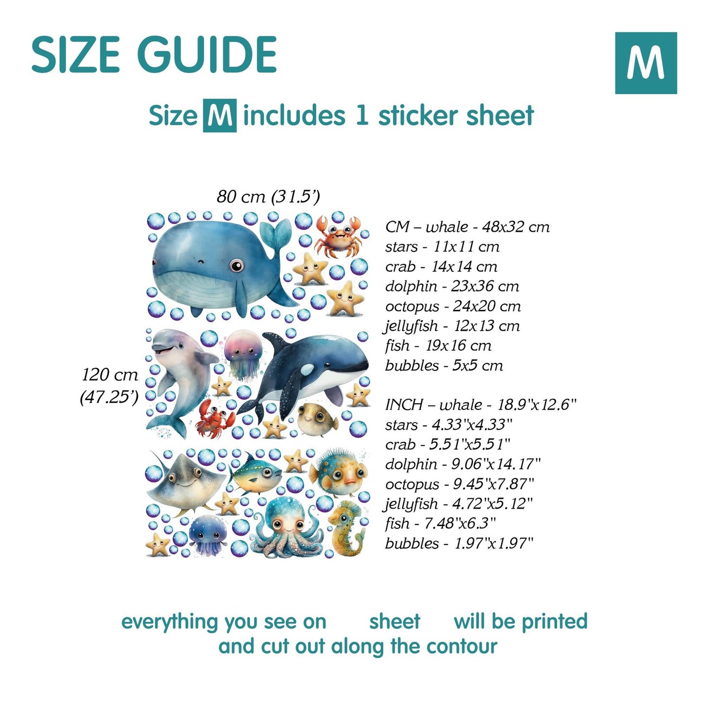 Ocean Wall Decals 15.12