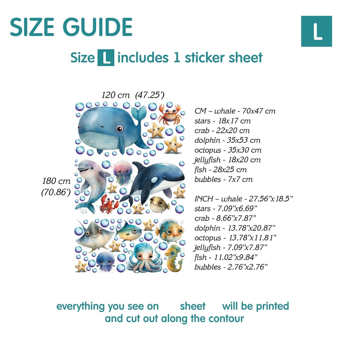 Ocean Wall Decals 15.12