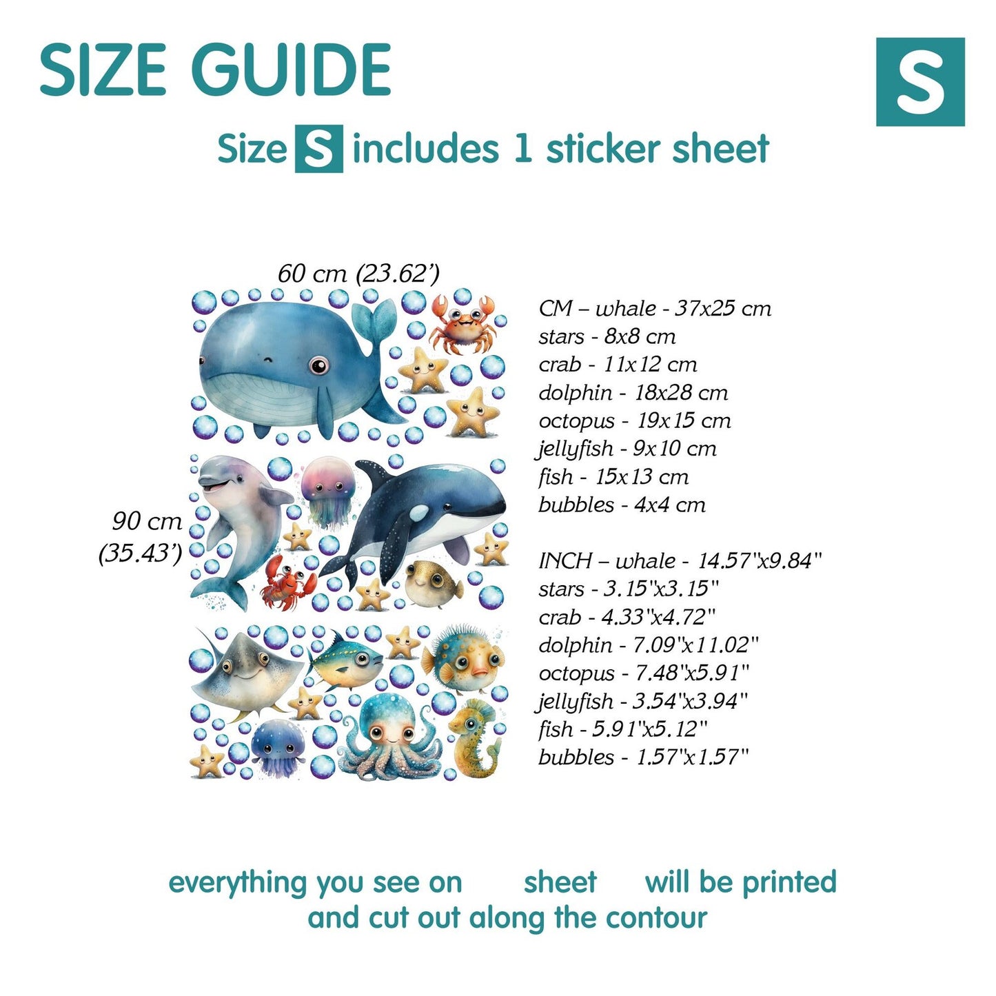 Ocean Wall Decals 15.12