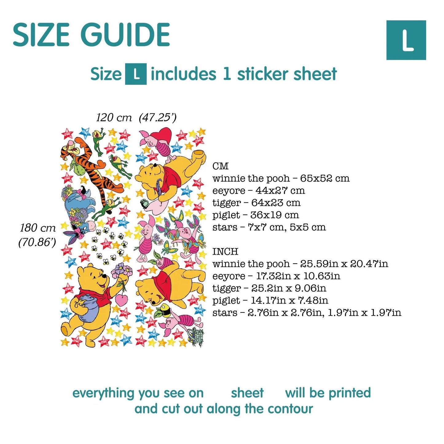 Winnie Pooh Wall Decal 3.6