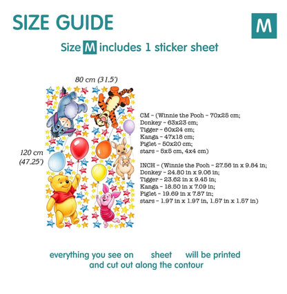Winnie Pooh Friends Wall Decal 11.9