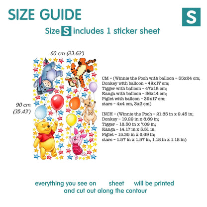 Winnie Pooh Friends Wall Decal 11.9
