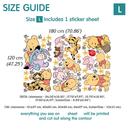 Winnie Pooh Friends Wall Decal 11.8
