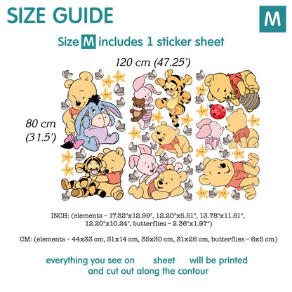 Winnie Pooh Friends Wall Decal 11.8