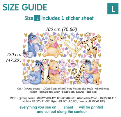 Winnie Pooh Friends  Wall Decal 8.6