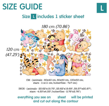 Winnie Pooh Friends Wall Decal 11.6