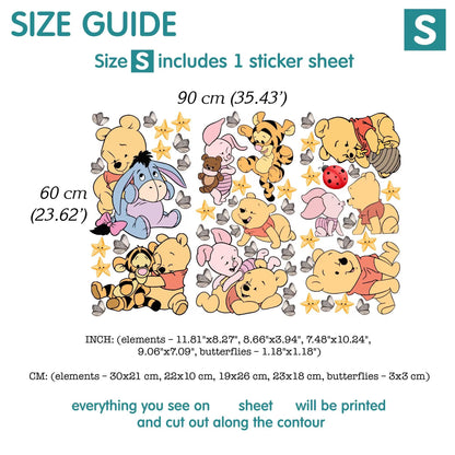 Winnie Pooh Friends Wall Decal 11.8