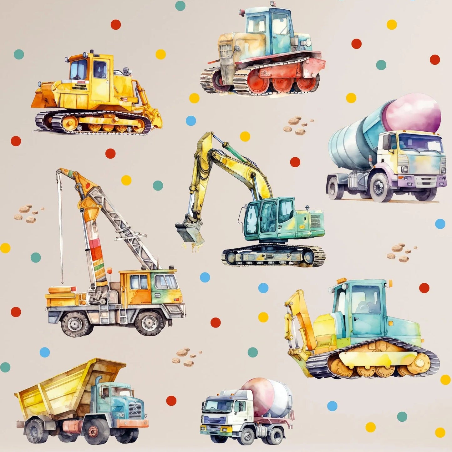 Construction Cars Wall Decals 11.02