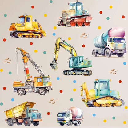 Construction Cars Wall Decals 11.02