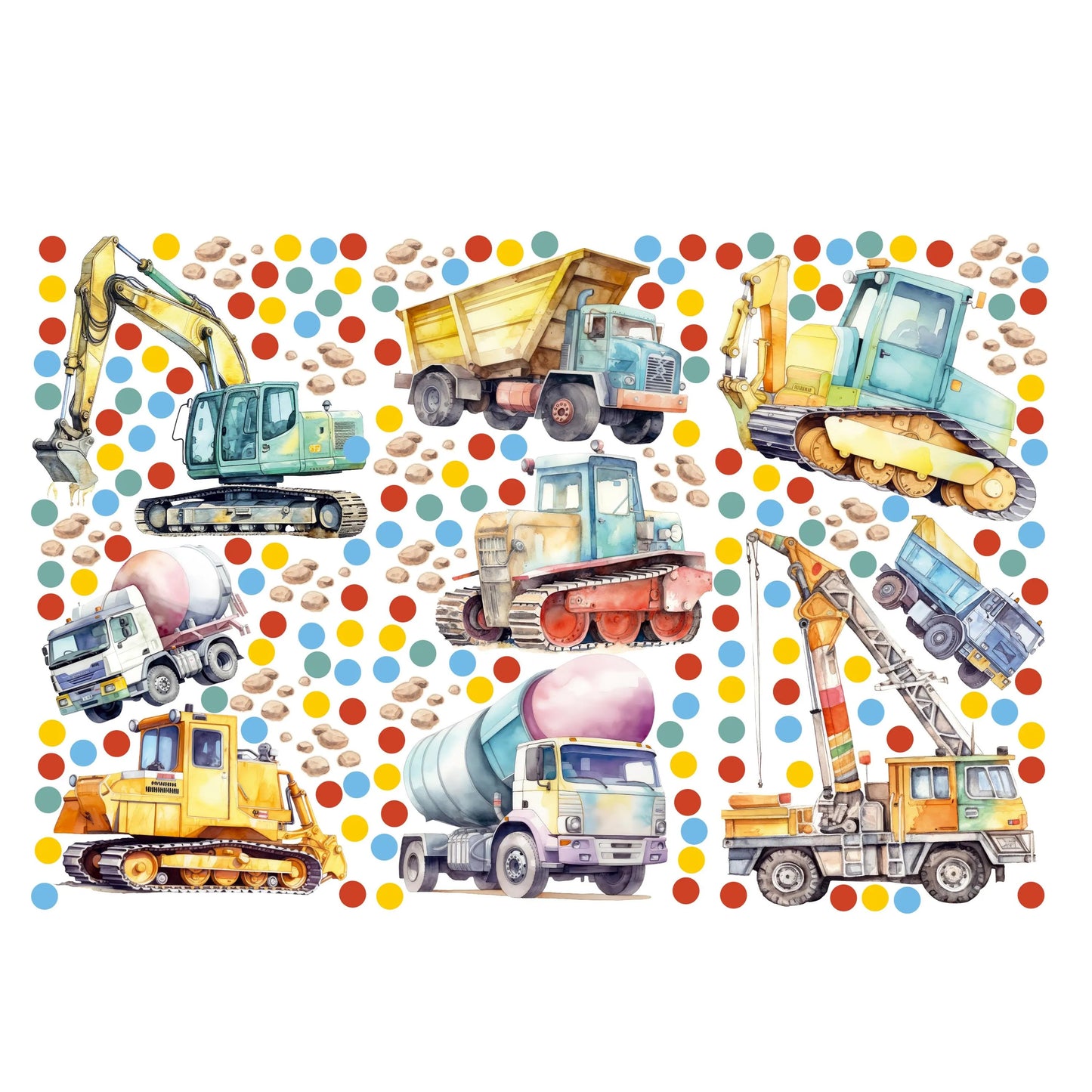 Construction Cars Wall Decals 11.02