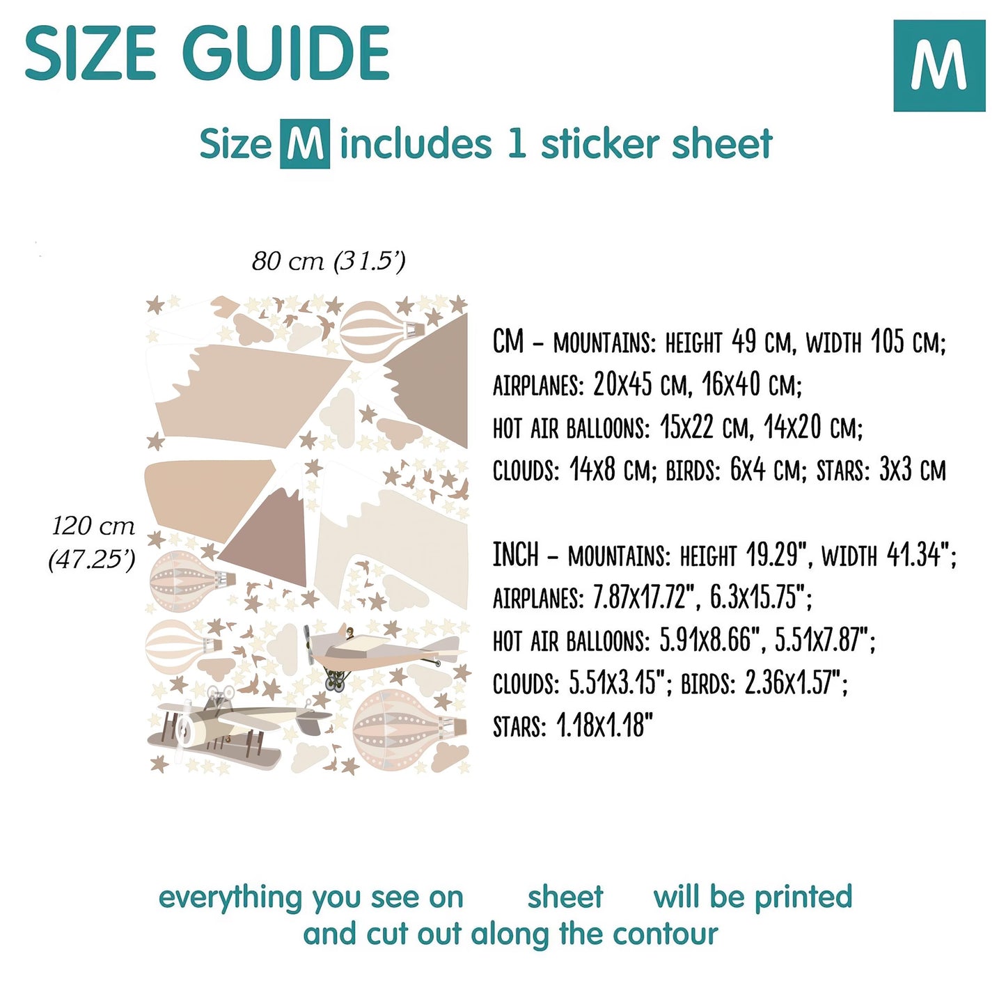 Mountains Wall Decals 61.0