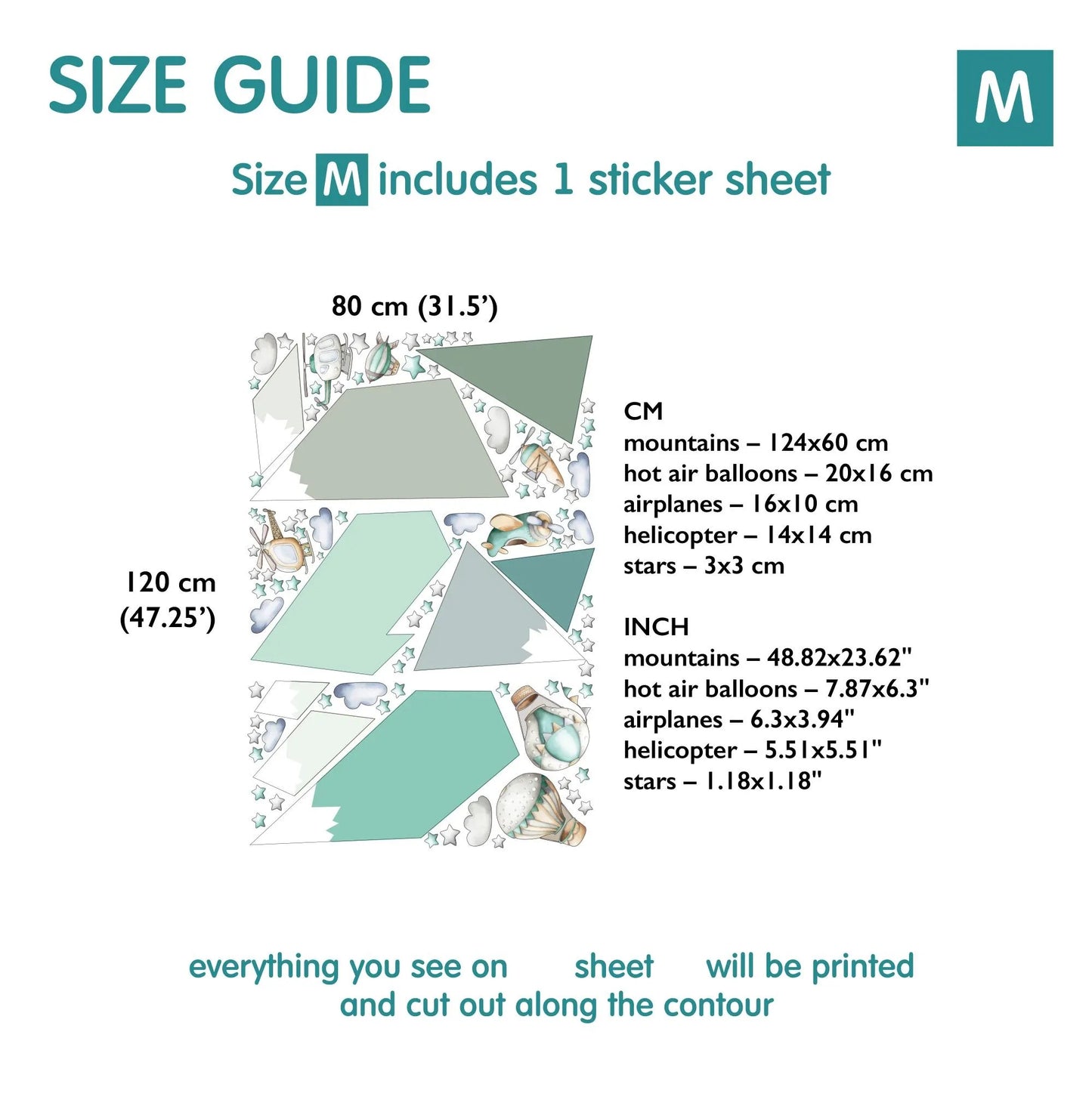 Mountains Wall Decals 77.4