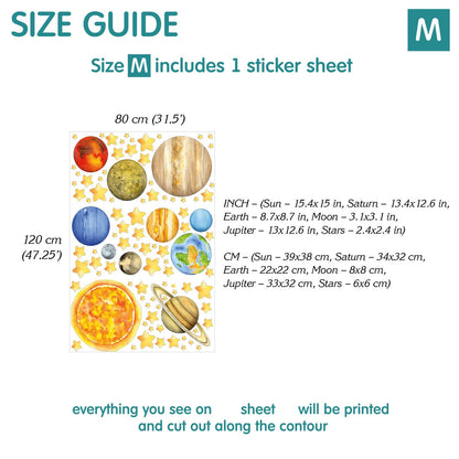 Planets Wall Decals 4.6
