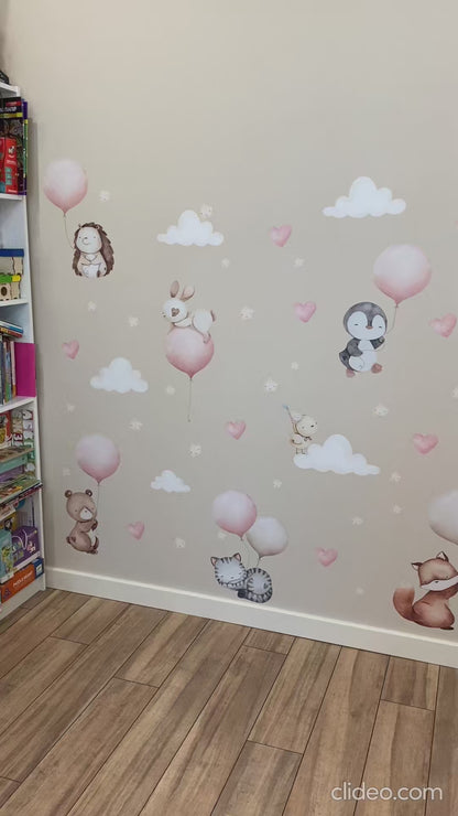 Flying animals Wall Decals 1.0 (Pink)